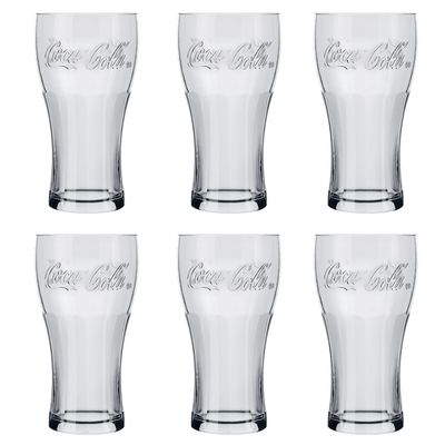 Copo Contour Coca Cola Transparente 470ml 6 Unidades - Nadir 7050