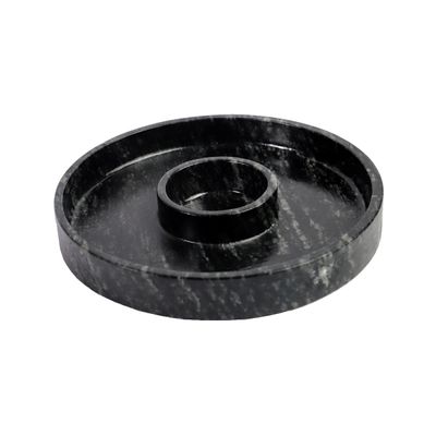 Prato com Molheira Servir Porção Carnes Pedra Sabão G 28cm