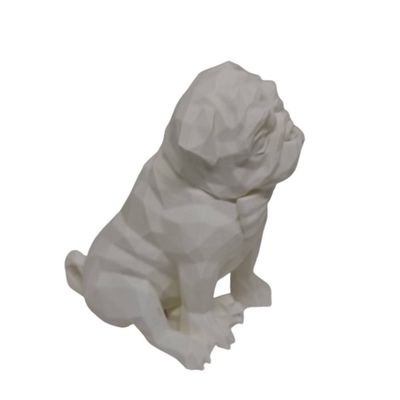 Pug Cachorro Impressão 3D Objeto Decorativo BrancoDecoração