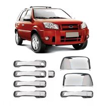Kit Aplique Cromado Maçaneta Retrovisor Tampa Traseira Ford Ecosport 2003 à 2011