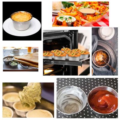 Ramekin Tigela Inox Sobremesa Mini Bolo Sufle Kit 90 e 120ml