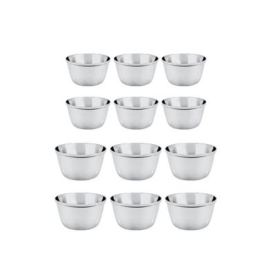 Ramekin Tigela Inox Sobremesa Mini Bolo Sufle Kit 90 e 120ml