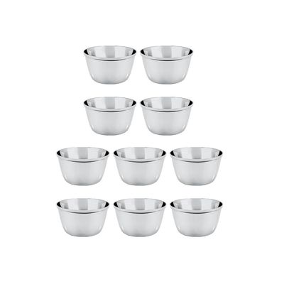 Ramekin Tigela Inox Sobremesa Mini Bolo Sufle Molho 90ml 10un