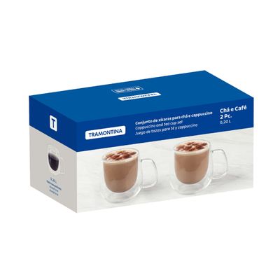 Conjunto de Xícaras Tramontina para chá e cappuccino 200ml 2 Peças