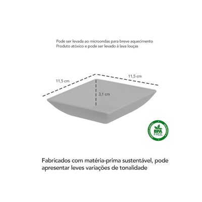 Tigela Quadrada Preta Mini Petisqueira ECO 1un