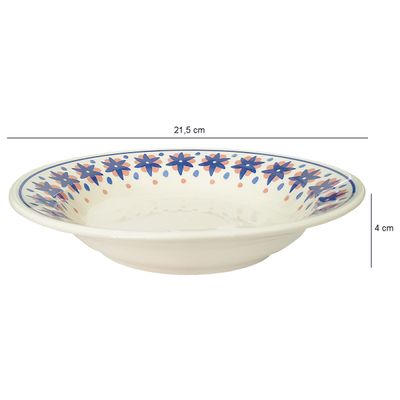 Prato Fundo de Cerâmica Donna Sossego 21,5cm 6 Unidades - Biona 1357415129