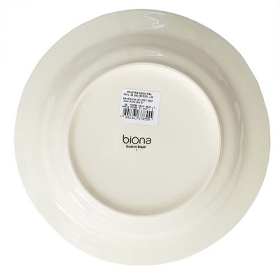 Prato Fundo de Cerâmica Donna Sossego 21,5cm 6 Unidades - Biona 1357415129