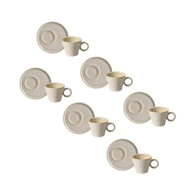 Conjunto de Xícaras de Chá com Pires Porto Brasil Neo Latte 210ml - 6 Peças