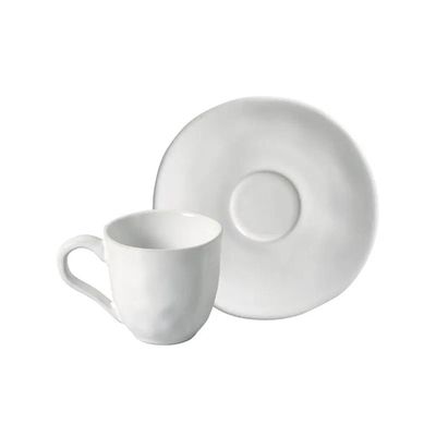 Conjunto de Xícaras de Café com Pires Porto Brasil Orgânico New White 120ml - 6 Peças