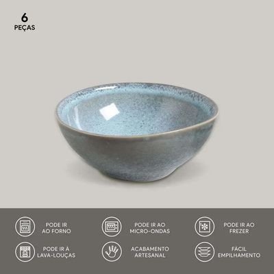 Conjunto de Cumbucas Porto Brasil Coup Stoneware Breeze 360ml - 6 Peças