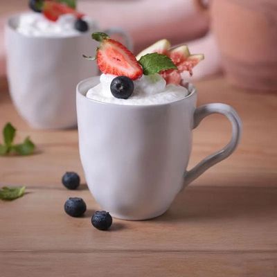 Conjunto de Canecas Porto Brasil Orgânico New White em Stoneware Branca 273 ml - 4 Peças