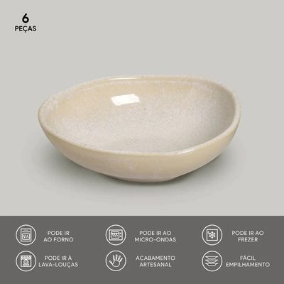 Conjunto de Cumbucas Oval Porto Brasil Orgânico Latte 265ml - 6 Peças
