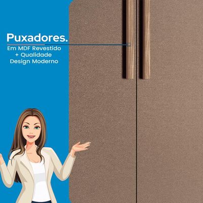 Cabeceira para Cama Casal Santos Andirá Chicago com 2 Gavetas – Wood/Couro Terracota
