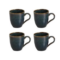 Conjunto de Canecas Porto Brasil Orgânico Oceano em Stoneware Azul 273 ml - 4 Peças