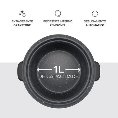 Panela Elétrica de Arroz Wap WRC1000 5 Xícaras – Preto/Cinza Preto / 220