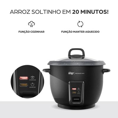 Panela Elétrica de Arroz Wap WRC1000 5 Xícaras – Preto/Cinza Preto / 220
