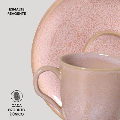 Conjunto de Xícaras de Café com Pires Porto Brasil Bio Litchi 120ml - 6 Peças