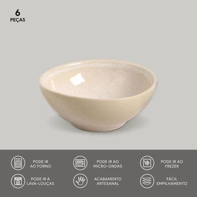 Conjunto de Cumbucas Porto Brasil Coup Stoneware Latte 360ml - 6 Peças