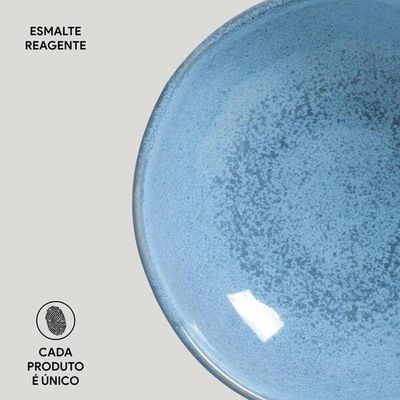 Conjunto de Cumbucas Porto Brasil Linhas Breeze Orgânico Azul 6 Peças - 520ml