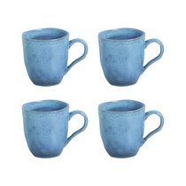 Conjunto de Canecas Porto Brasil Orgânico Breeze em Stoneware Azul 273ml - 4 Peças