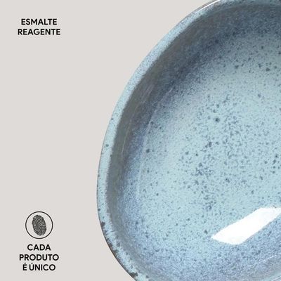 Conjunto de Cumbucas Ovais Porto Brasil Orgânico Brezze Azul 265ml - 6 Peças