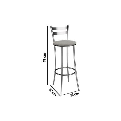 Banqueta Cozinha Kappesberg Jade 1B699CR Aço 1Un Cromado/Corano Marrom