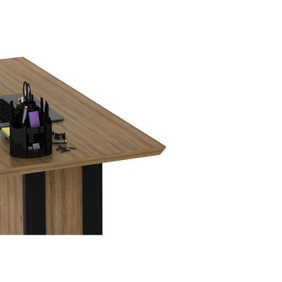 Mesa Multiuso Escritório ME-4194 Amêndoa/Preto - Tecno Mobili