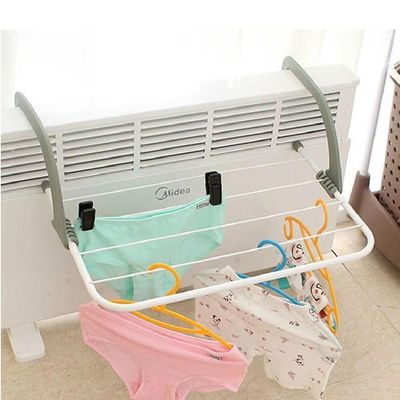 Varal Portatil  Porta Janela Sacada Suporte Seca Roupa Dobravel 5 Varetas Metalico Branco