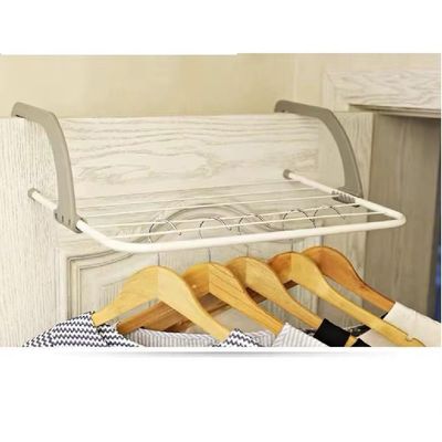 Varal Portatil  Porta Janela Sacada Suporte Seca Roupa Dobravel 5 Varetas Metalico Branco