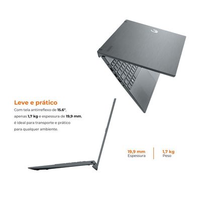 Notebook Positivo Vision C15 Intel® Celeron® Dual Core™ Linux 8GB 128GB eMMC 15” HD Lumina Bar Cinza