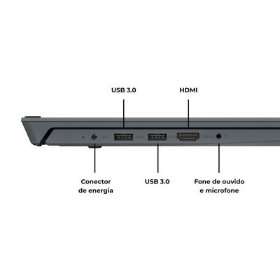 Notebook Positivo Vision C15 Intel® Celeron® Dual Core™ Linux 8GB 128GB eMMC 15” HD Lumina Bar Cinza