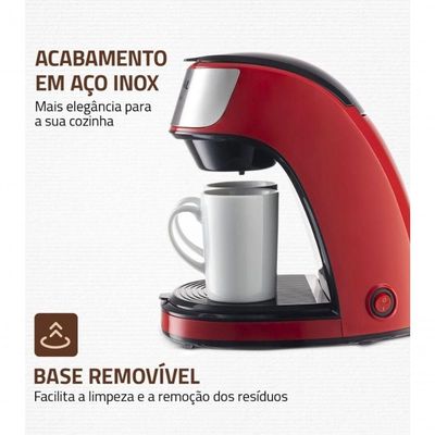 Cafeteira Elétrica Mondial Smart Coffee Vermelha 2 Xícaras 500w 110v