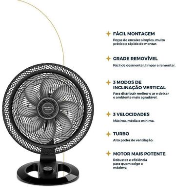 Ventilador 2 em 1 Britânia Maxx Force 8 Pás 230W BVT50T 220V