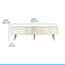 Rack Retrô Memphis Para Tv Até 65 Polegadas 3 Portas Menu Móveis Champanhe