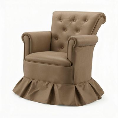 Poltrona Amentação Confortável Com Balanço Descanso Quarto Bebê Aconchego Suede Cappuccino
