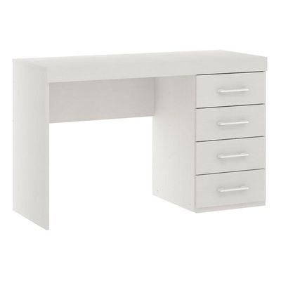 Mesa Escrivaninha Home Office Com 4 Gavetas 120cm Menu Móveis Branco