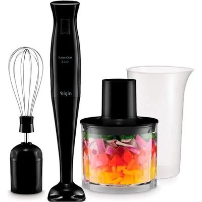 Mixer De Alimentos Preto Turbo Chef MIX20 200W 3 Em 1 Copo 700ml Elgin 110V