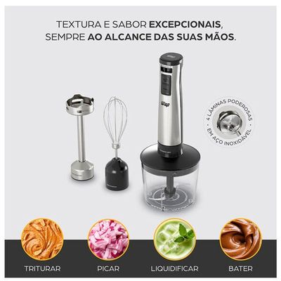 Mixer Inox 3 Em 1 Processador Wap Preto Com Inox 220V