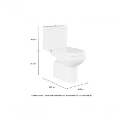 Kit Vaso Sanitário Com Caixa Acoplada Monte Carlo Branco