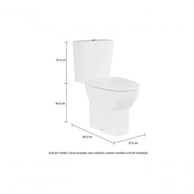 Kit Vaso Sanitário Com Caixa Acoplada Flex Branco