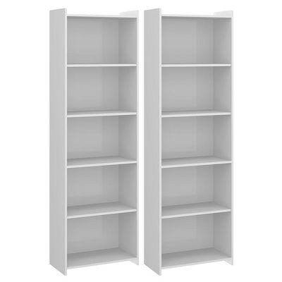Kit 2 Estantes Para Livros Multiuso Com 5 Prateleiras Menu Móveis Branco