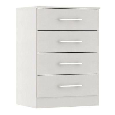 Cômoda Para Quarto 4 Gavetas 93cm Menu Móveis Branco