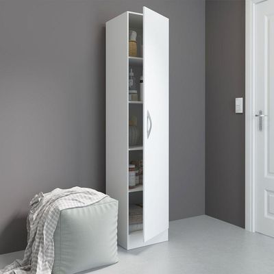 Armário De Lavanderia Multiuso Com 1 Porta Menu Móveis Branco