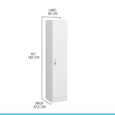 Armário De Lavanderia Multiuso Com 1 Porta Menu Móveis Branco