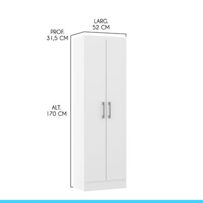 Armário De Lavanderia Multiuso Com 2 Portas Menu Móveis Branco