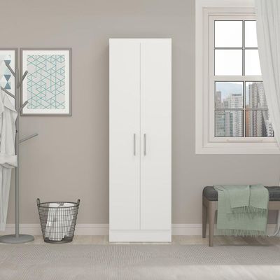 Armário De Lavanderia Multiuso Com 2 Portas Menu Móveis Branco