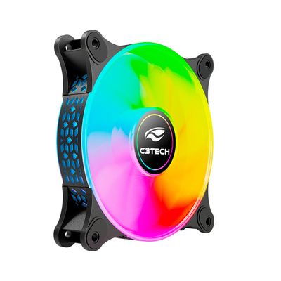 Cooler Fan Gamer 120mm ARGB 6 Pinos 12V DC F9-L170RGB Preto