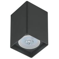 Spot Preto de Sobrepor Quadrado Bivolt Luminária de Teto E27 Área Interna Banheiro Quarto
