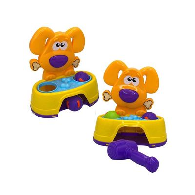 Brinquedo Infantil Coordenação Bate Dog 2 Bolinhas e Martelo