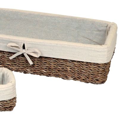 Conjunto de Cestas em Fibra Natural L`Hermitage Retangulares  3 Peças
